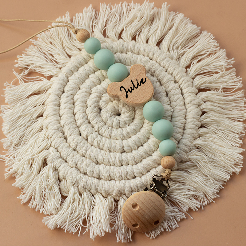 Personalized Baby Pacifier Color Bead Clip | CWBaby63