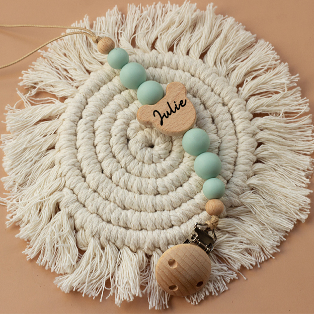 Personalized Baby Pacifier Color Bead Clip | CWBaby63