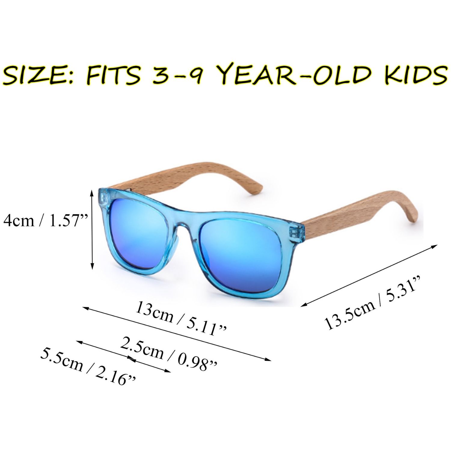 Personalized Kid Sunglasses with Wood Box | CWBeach110