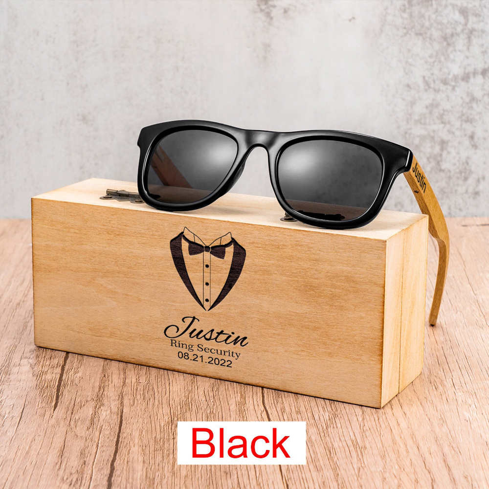Personalized Kid Sunglasses with Wood Box | CWBeach110