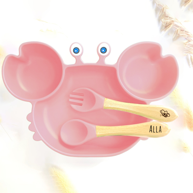 Personalised Baby Silicone Cutlery Set | CWBaby67