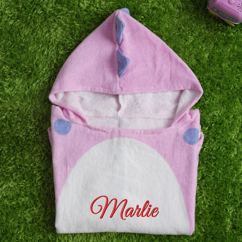 Personalized Embroidery Dinosaur Hooded Beach Towel for Summer & Beach | Cwbeach118