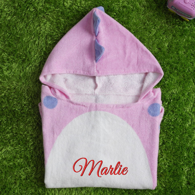 Personalized Embroidery Dinosaur Hooded Beach Towel for Summer & Beach | Cwbeach118