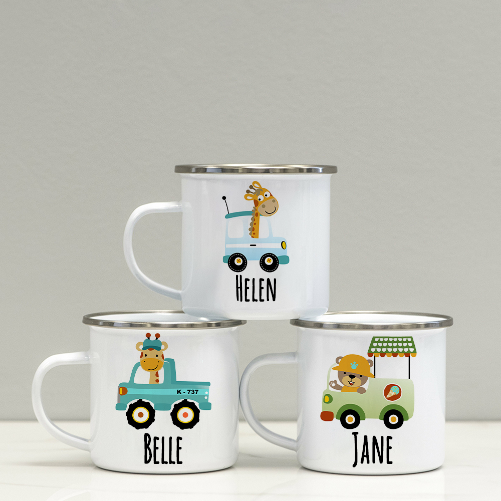 Personalised 12oz Cute Vehicle Mugs for Kids  | KidMug28