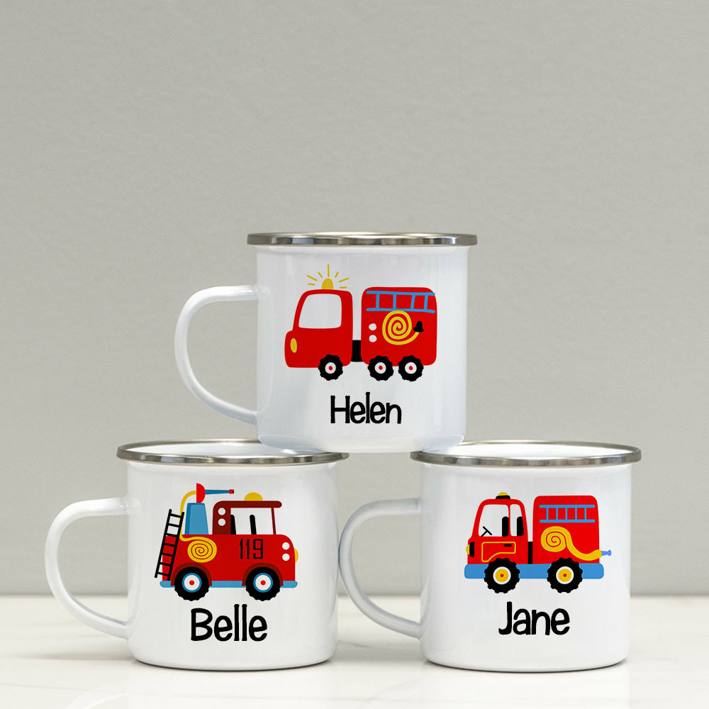 Personalised 12oz Fire Truck Mugs for Kids  | KidMug25