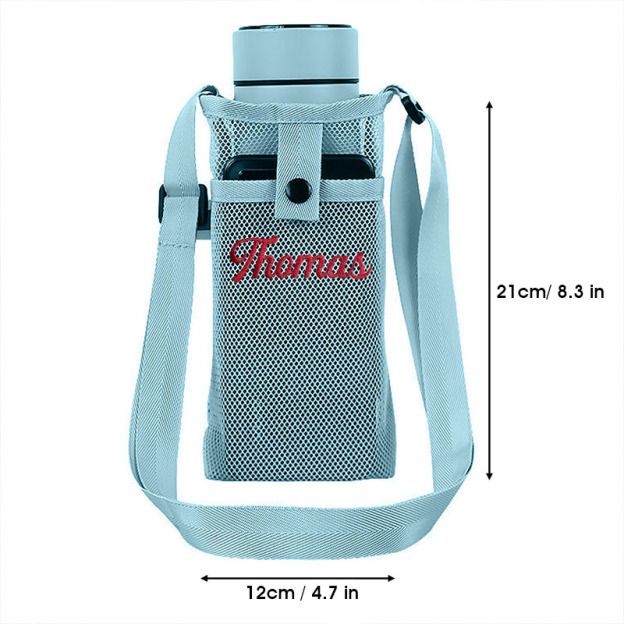 Personalized Embroidery Mesh Water Bottle Pouch Bag | CWBeach141