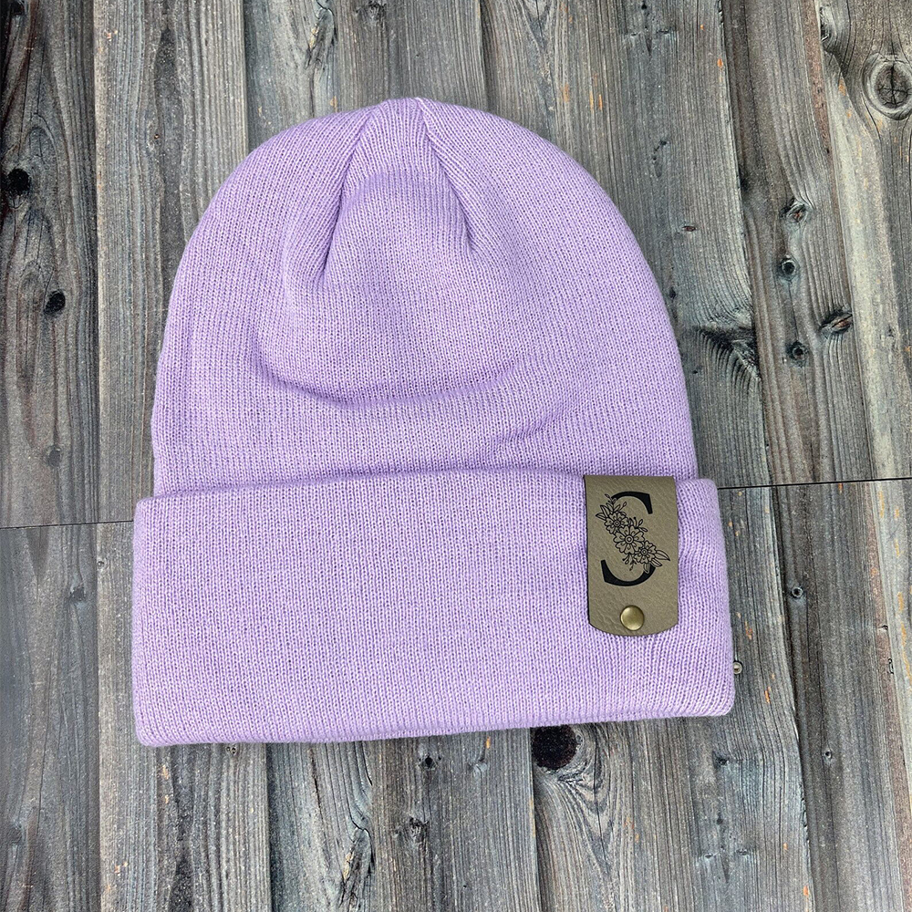 Personalized Leather Tag Infant Beanie for Comfort & Unique | HSKid31