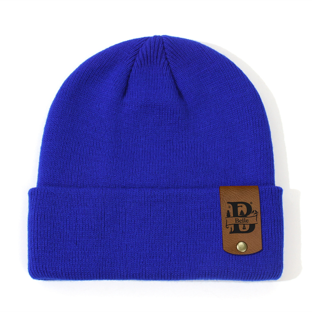 Personalized Leather Tag Infant Beanie for Comfort & Unique | HSKid31