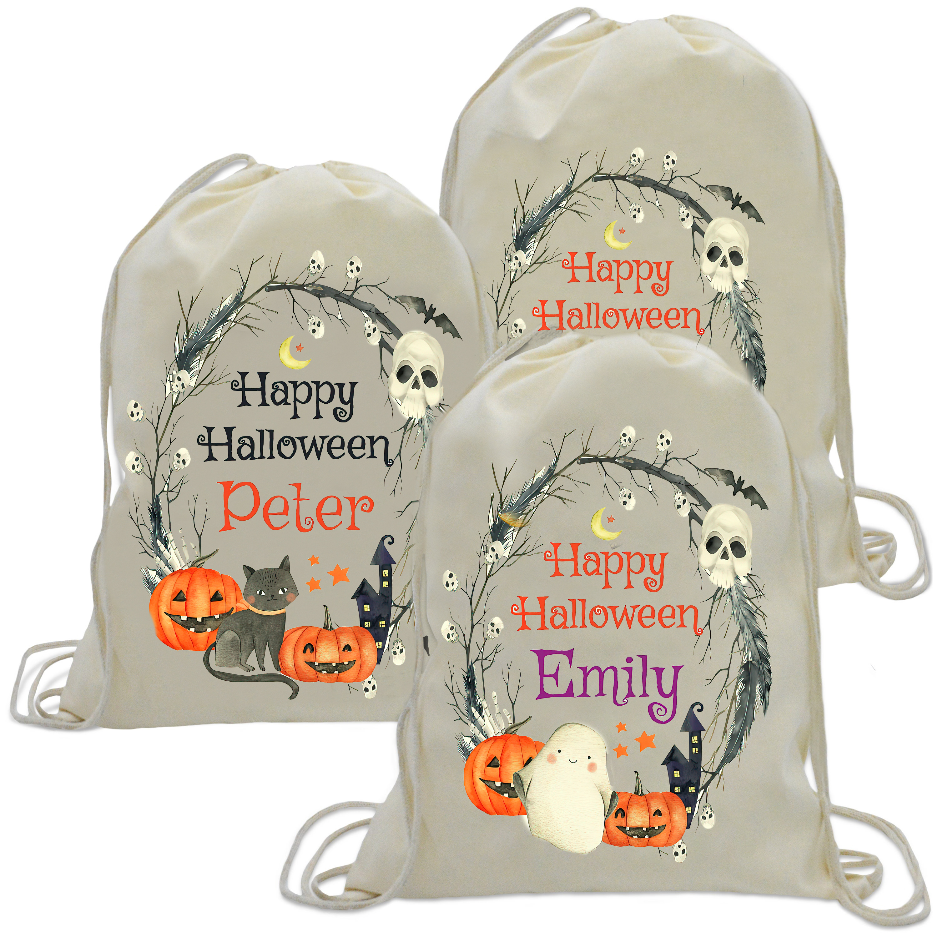 Personalized Name Pumpkin Treat Bag | CWHalloween12