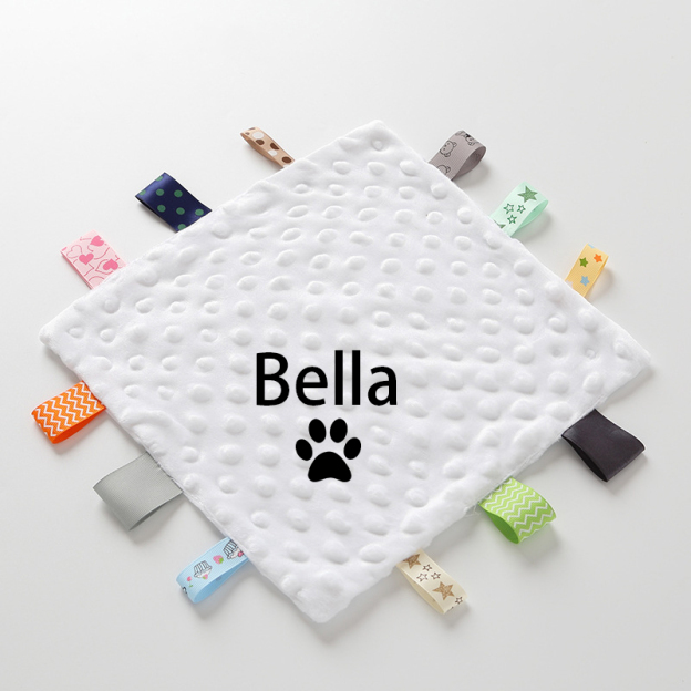 Personalized Pet Embroidery Comforter Ribbon Taggie | BKPet77