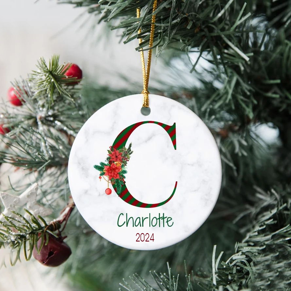 Personalized Christmas Monogram Ornaments Decoration | MCGift32