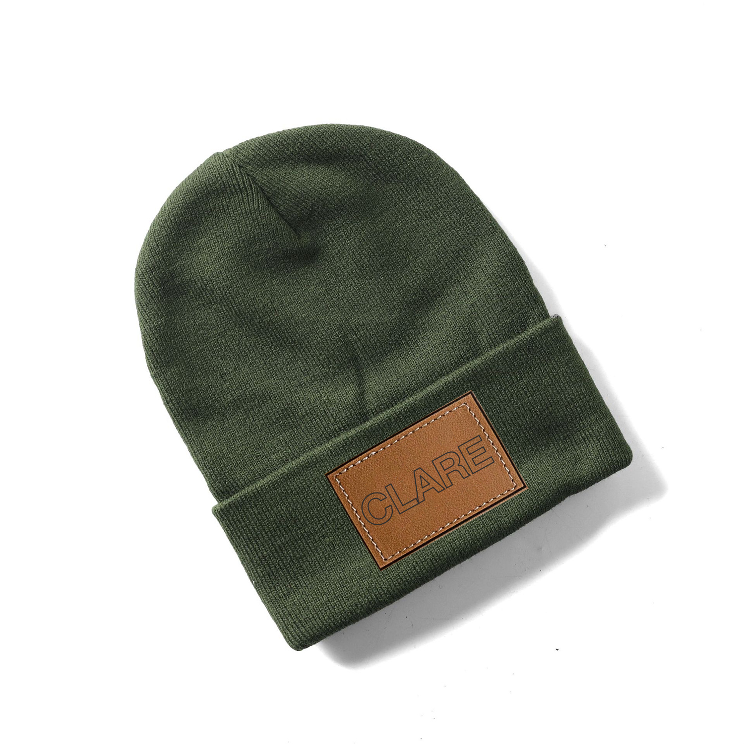 Personalized Leather Patch Beanie for Comfort & Unique | HSKid37