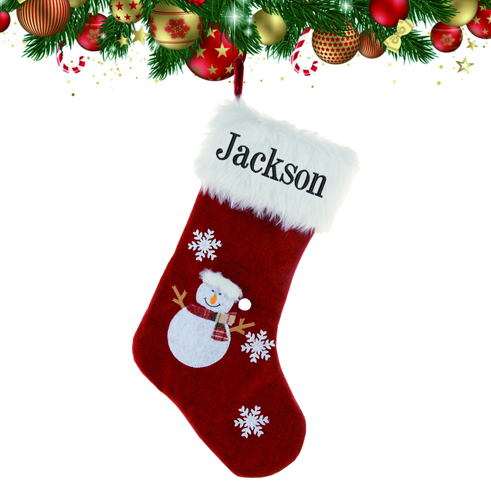 Personalized Embroidered Christmas Stocking with Lights | MCGift13