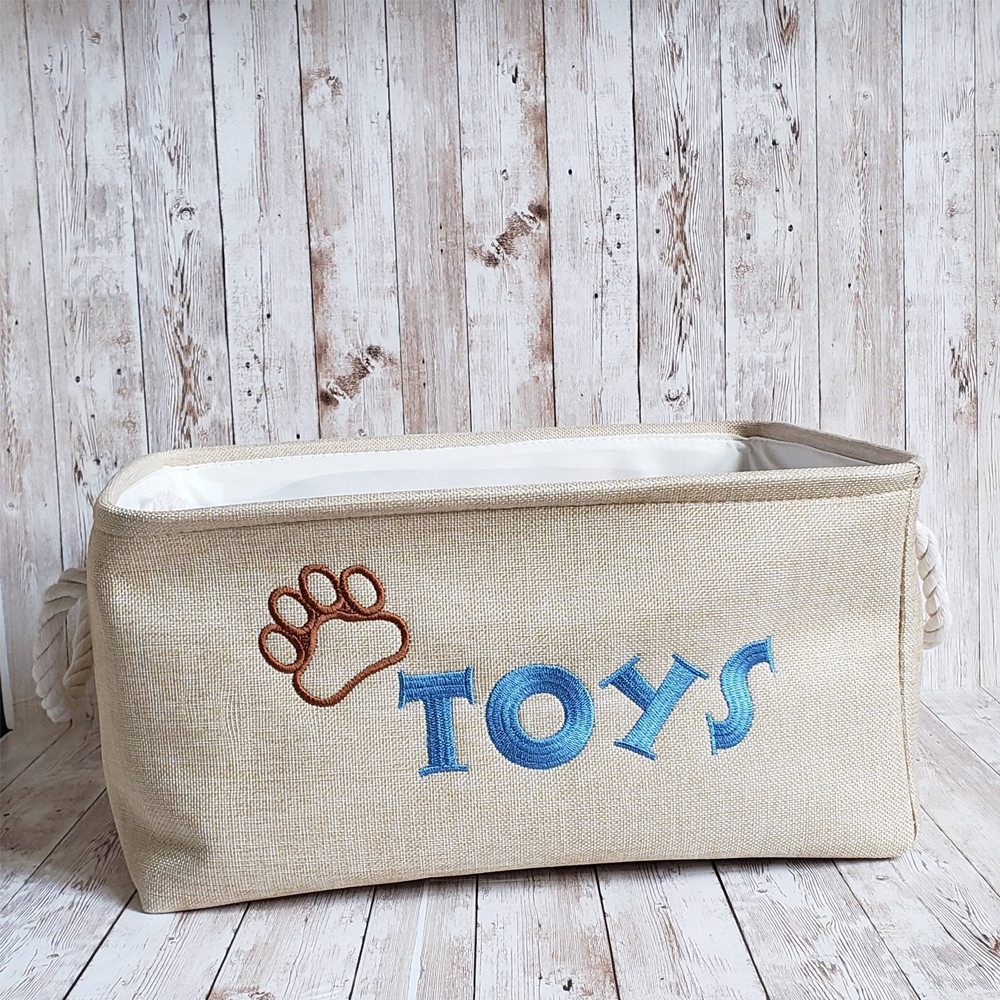 Personalized Embroidered Pet Toy Storage Basket | BKPet85