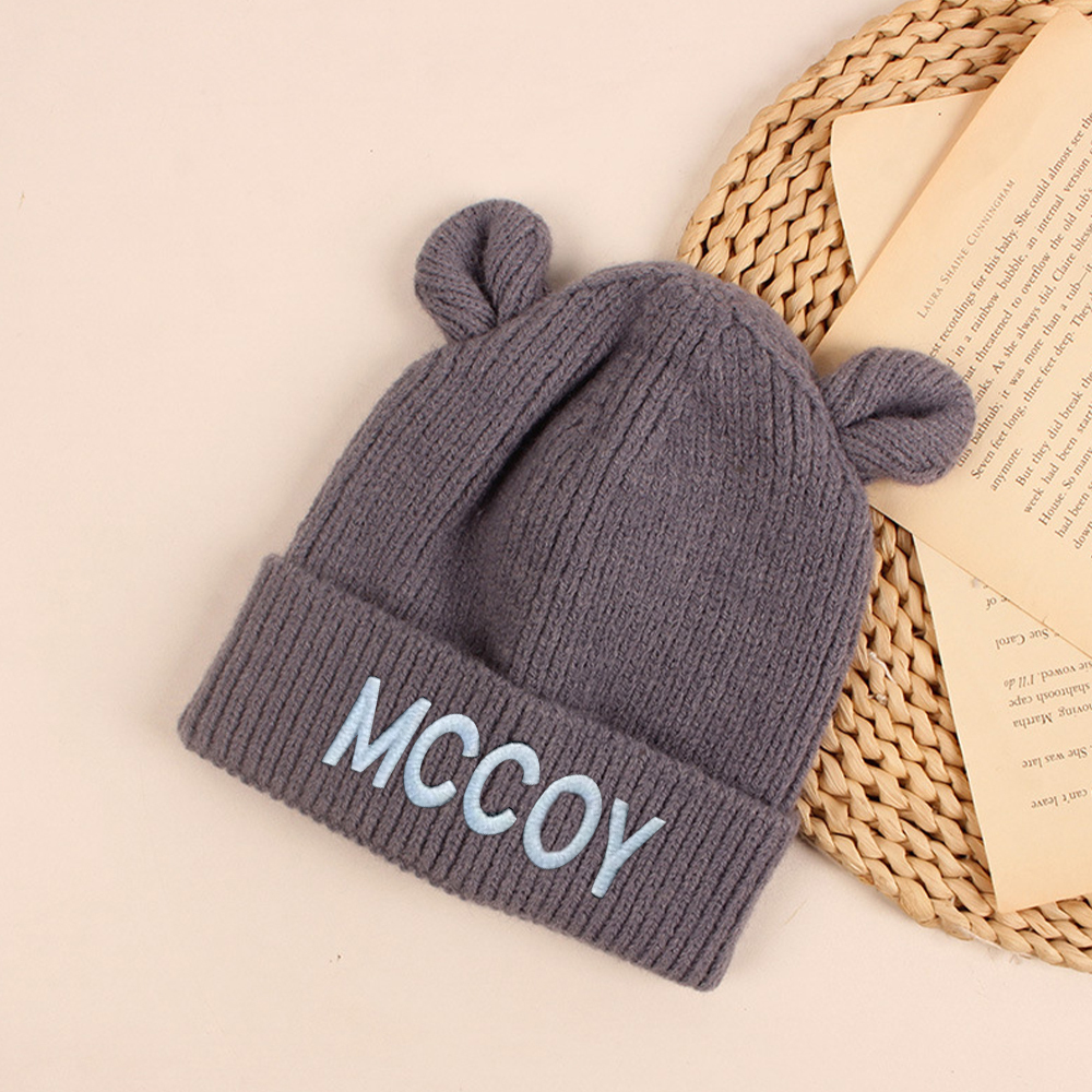 Personalized Cute Bear Beanie With Ears | HSKid41