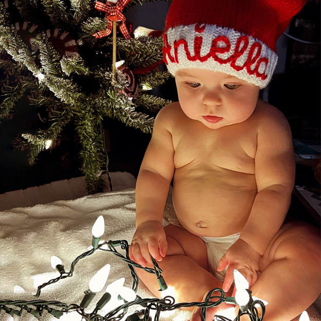 Personalized Hand Embroidered Christmas Santa Hat | MCGift53 
