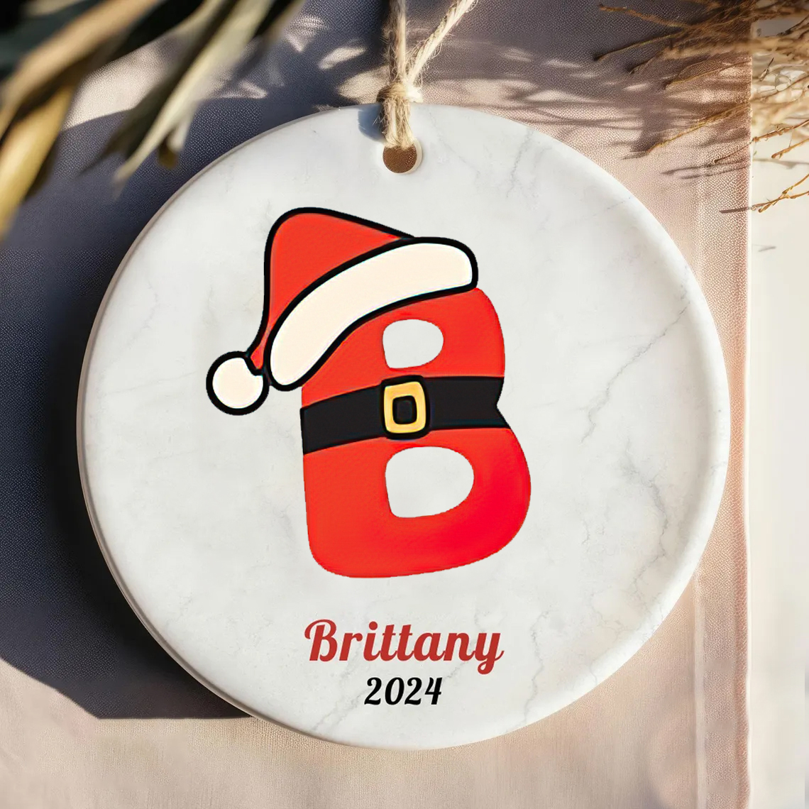 Personalized Christmas Cute Monogram Ornaments Decoration | MCGift3606