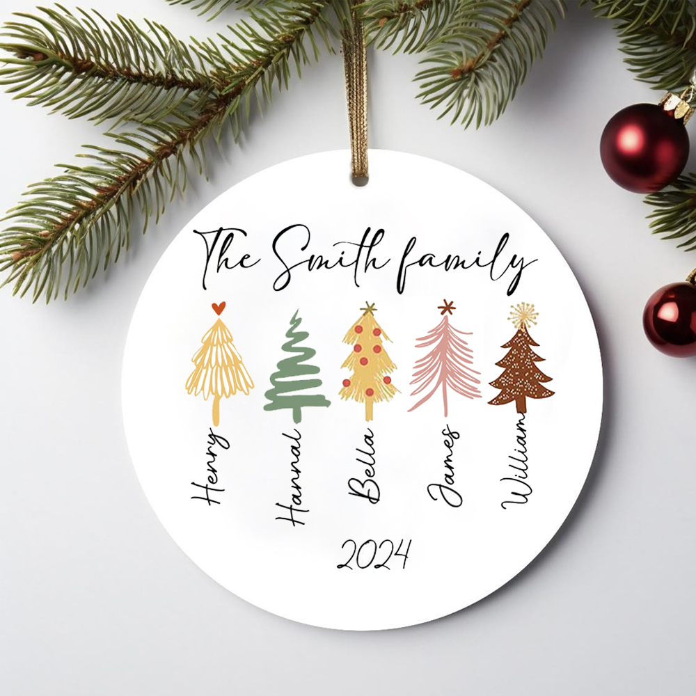 Personalized Family Christmas Tree Ornaments Decoration | MCGift5701