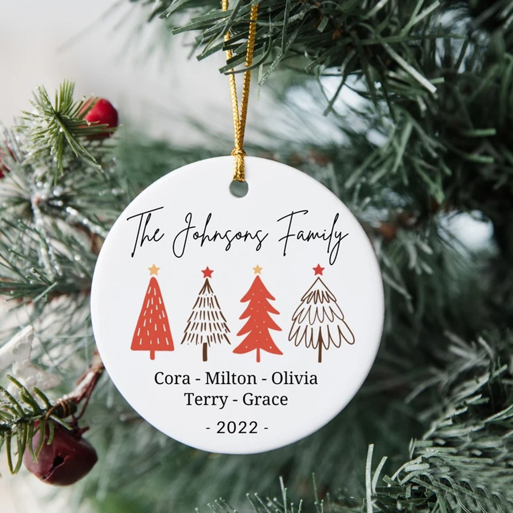 Personalized Family Christmas Tree Ornaments Decoration | MCGift5706