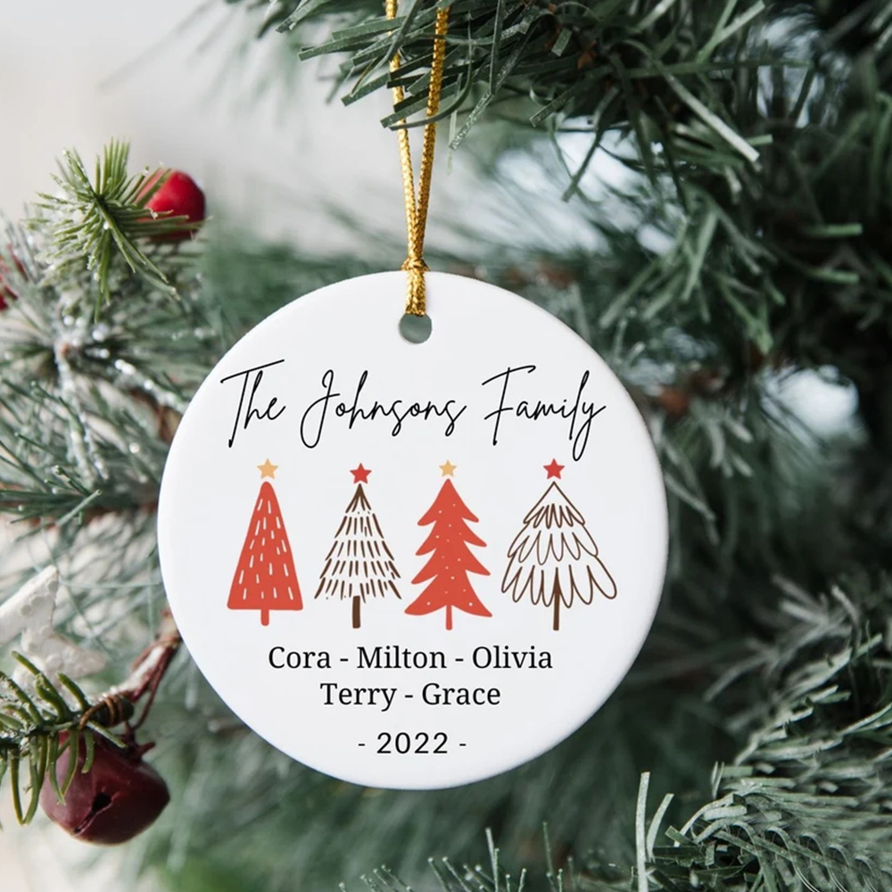 Personalized Family Christmas Tree Ornaments Decoration | MCGift5706