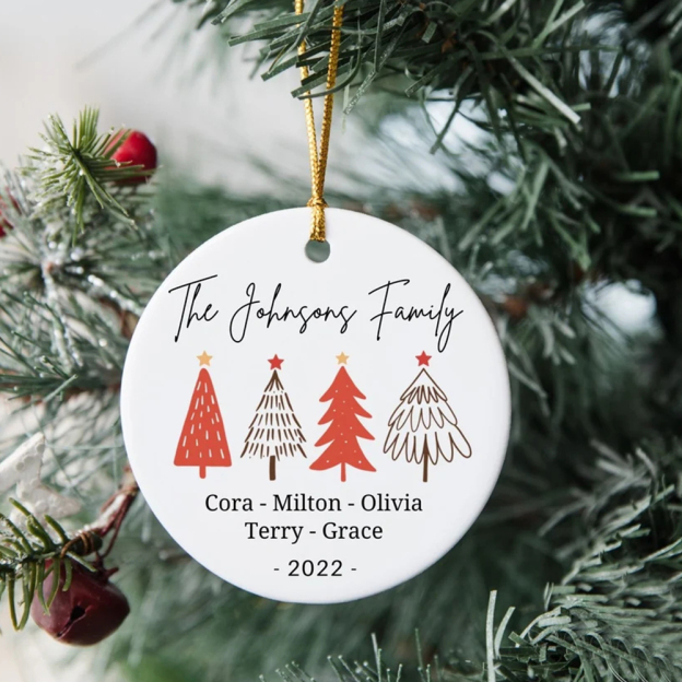 Personalized Family Christmas Tree Ornaments Decoration | MCGift5706