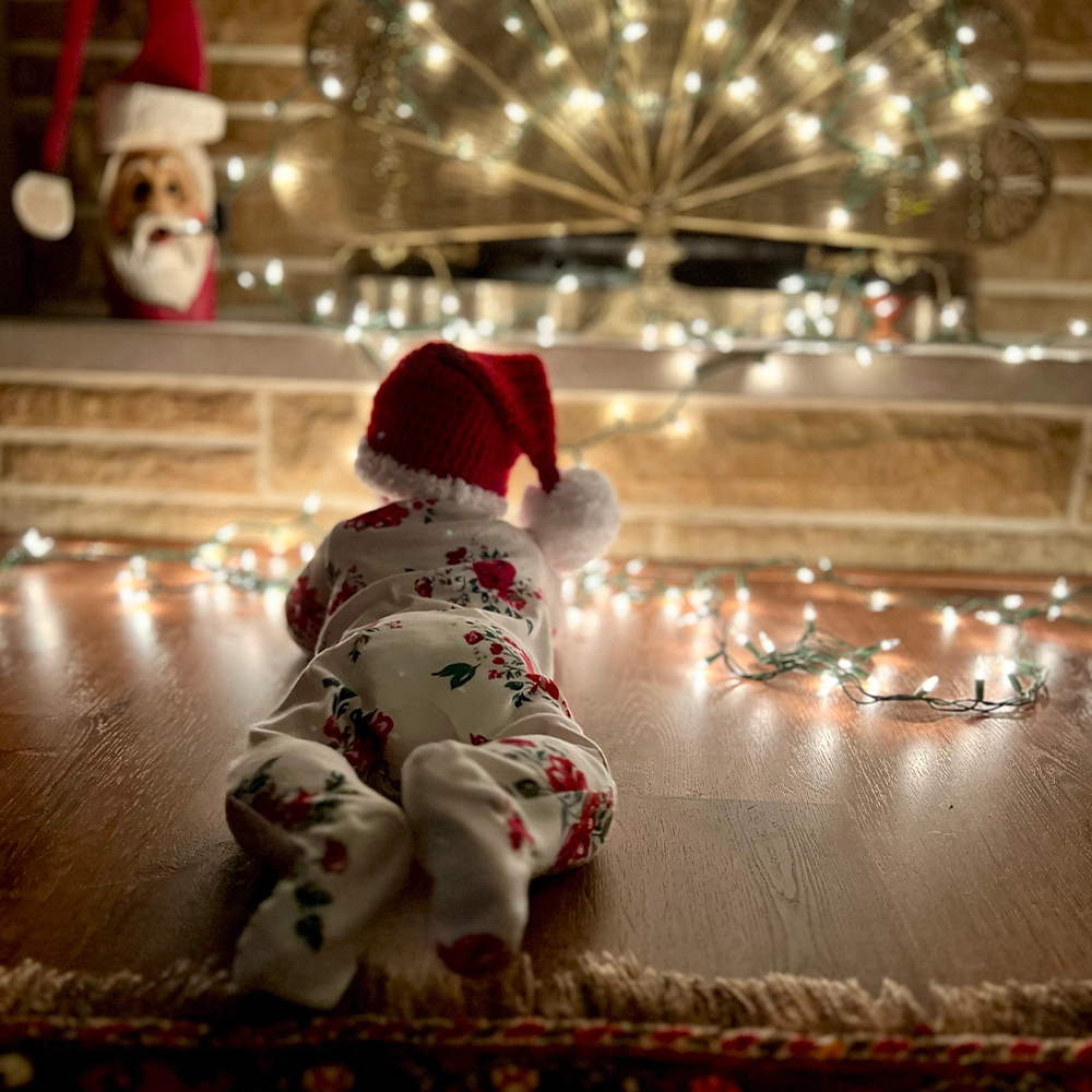 Personalized Leather Patch Christmas Santa Hat | MCGift65