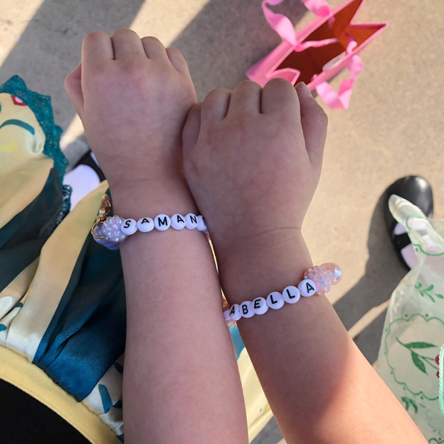 Personalized Kids Lovely Ballet Bead Bracelet With Name | CWBeach143