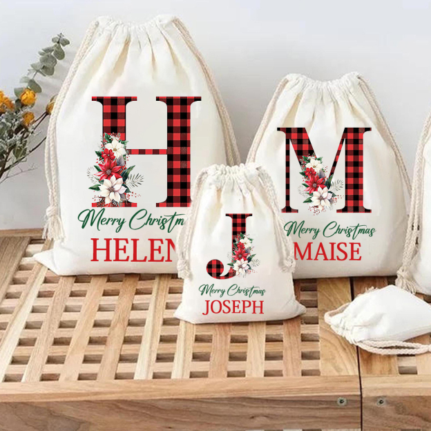 Personalized Name & Initial Christmas Gift Sack | MCGift68