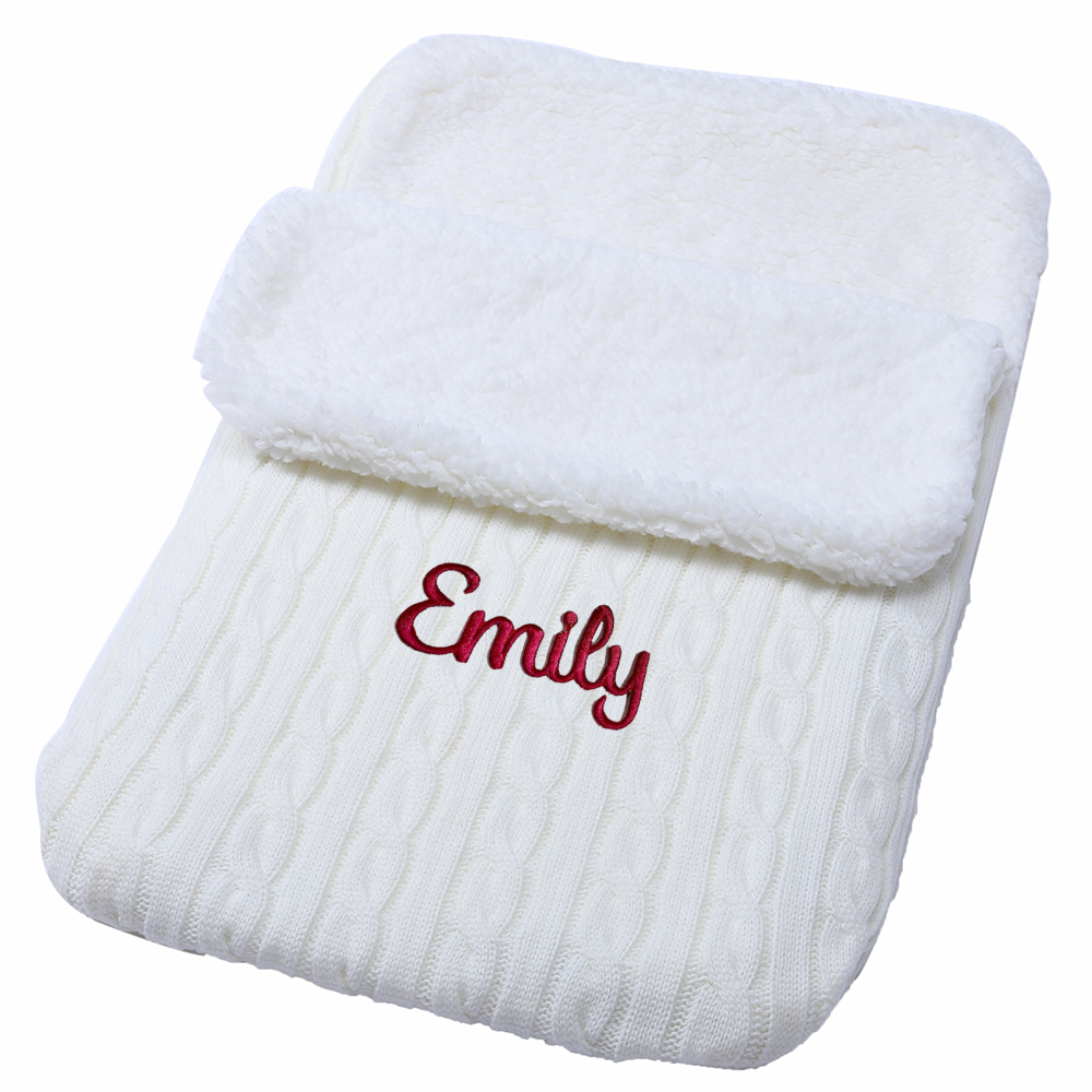 Personalized Embroidery Sherpa Sleeping Bag for Babies | CWBaby93