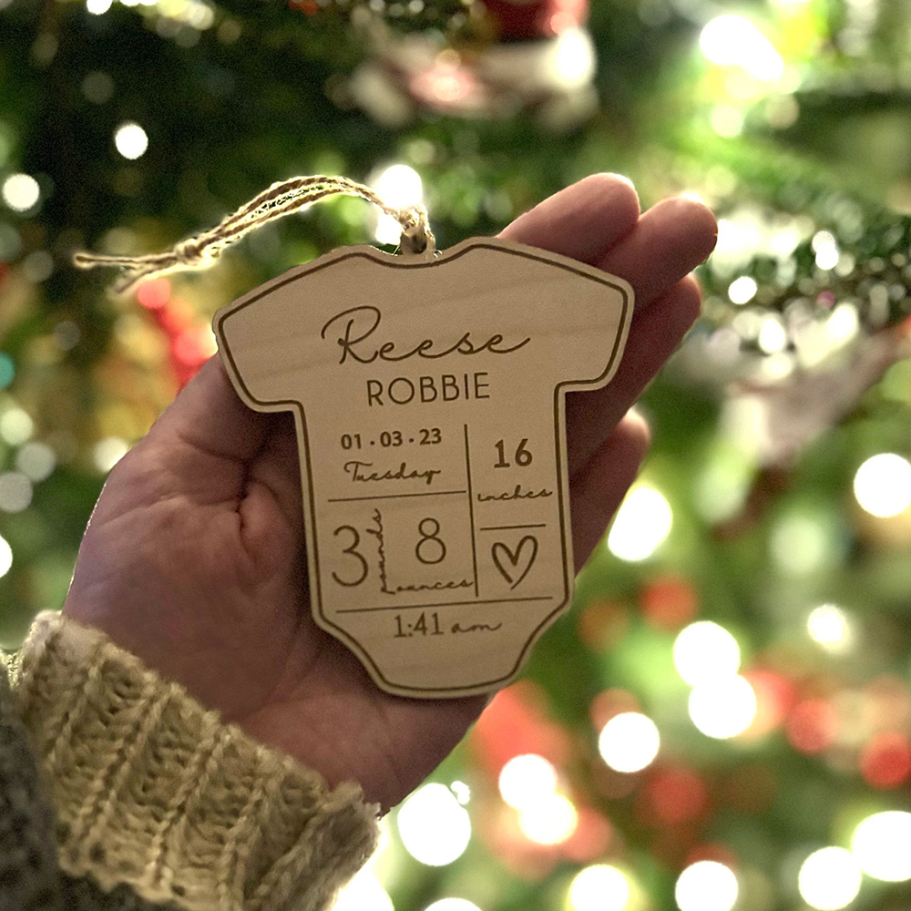 Personalized Baby's First Christmas Wood Ornament | MCGift85