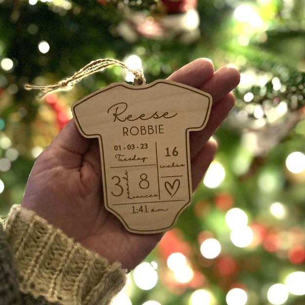 Personalized Baby's First Christmas Wood Ornament | MCGift85