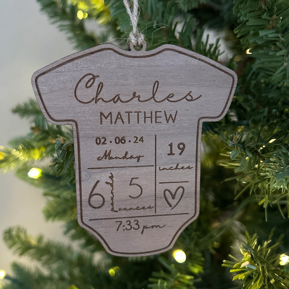 Personalized Baby's First Christmas Wood Ornament | MCGift85