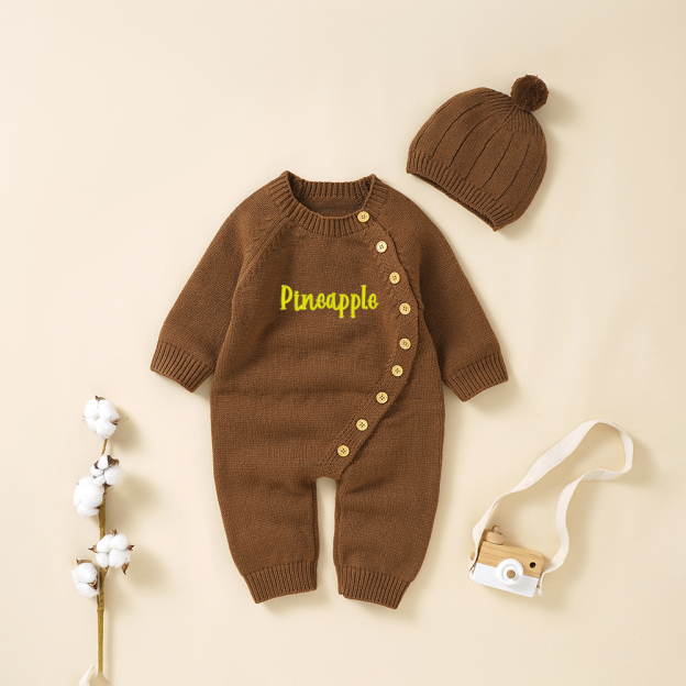 Personalized Embroidered Kids Color Romper Set | inSet13