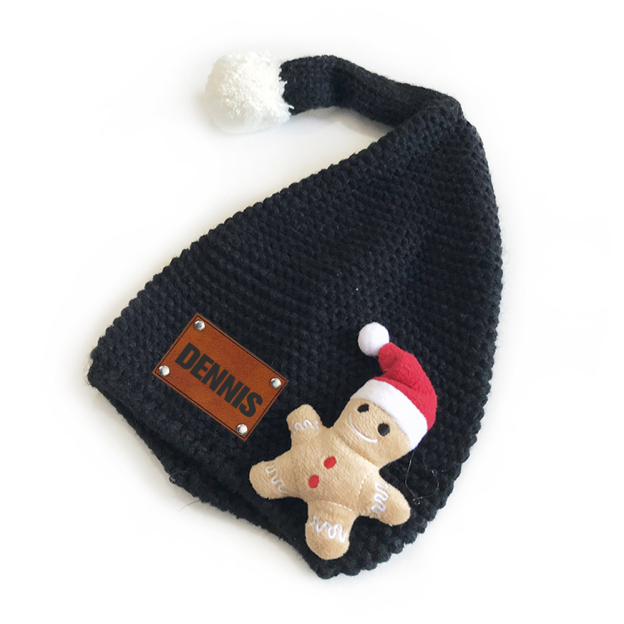 Personalized Lovely Leather Patch Christmas Elf Long Tail Hat | MCGift93