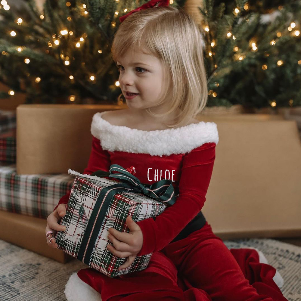 Personalized Kid Christmas Santa Claus Outfit | MCGift94