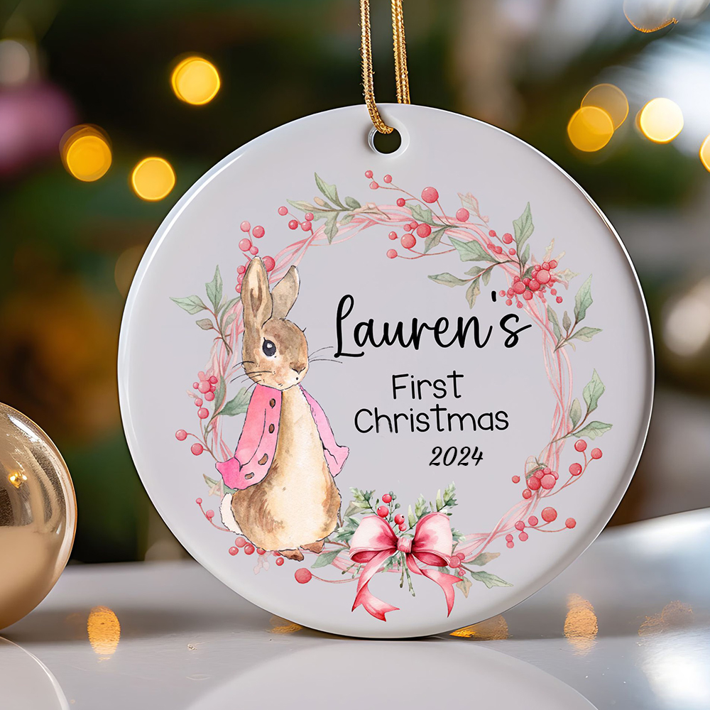 Personalized Lovely Bunny Christmas Tree Ornaments Decoration | MCGift5718