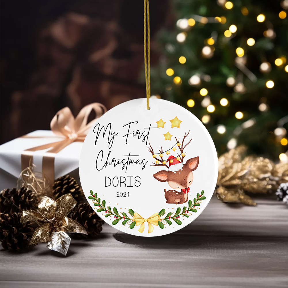 Personalized Cute Elk Christmas Ornaments Decoration | MCGift5721
