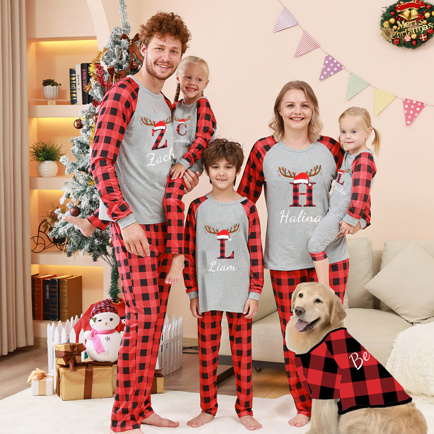 Personalized Matching Family Christmas Pajamas Set | CWFamily0701