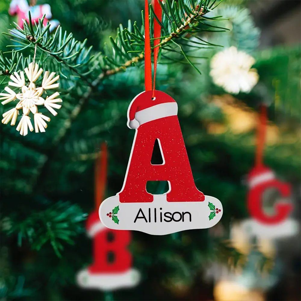 Personalized 26 Letters Christmas Tree Ornament | MCGift101
