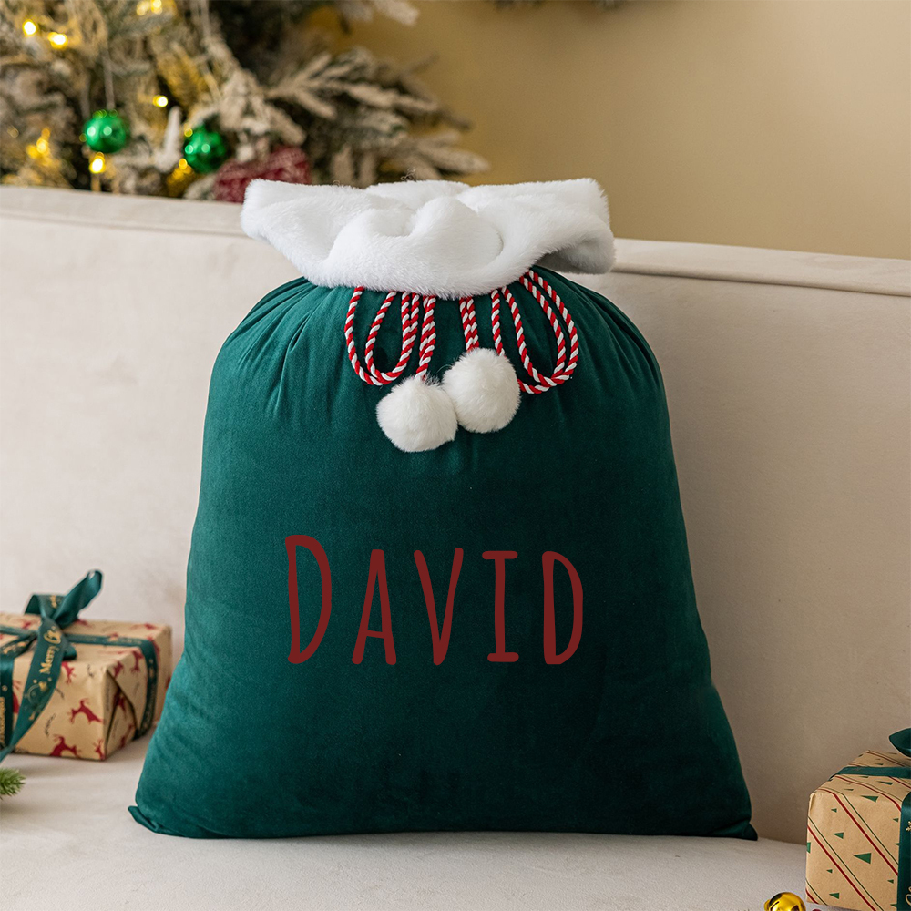 Personalized Christmas Velvet Santa Sack for Gifts | MCGift102