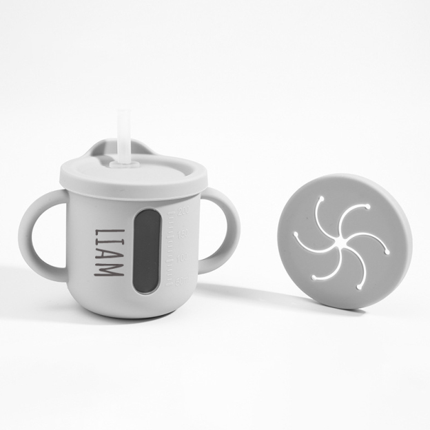 Personalised Baby Food Grade Straw & Snack Silicone Cup | CWBaby117