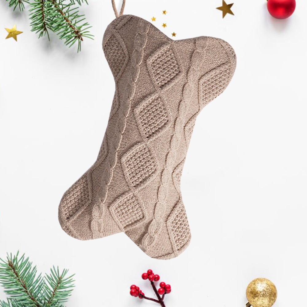 Personalized Embroidery Dog Bone Christmas Stocking | MCGift10301