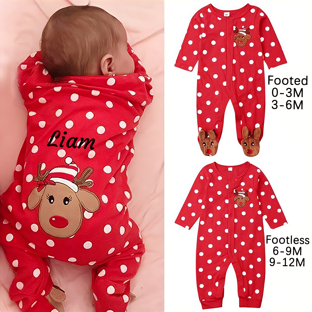Personalized Baby Lovely Christmas Elk Romper | MCGift113