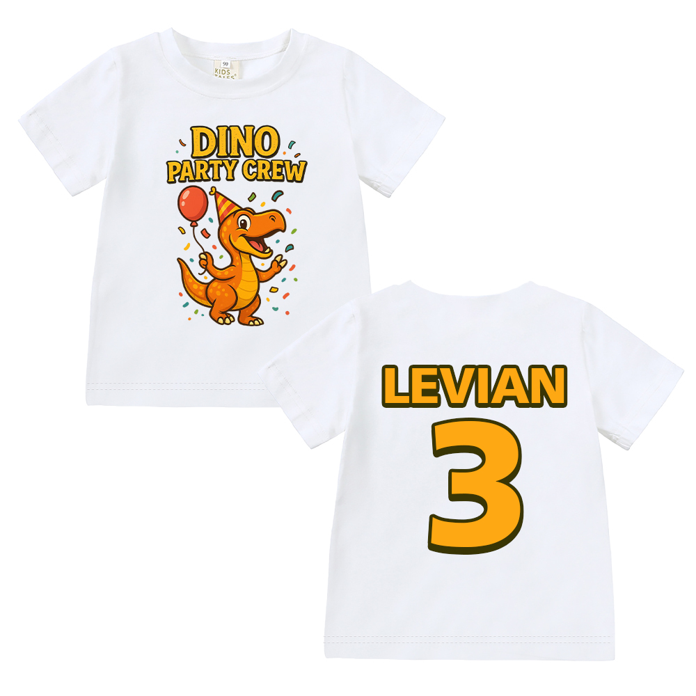 Personalized Dinosaur Party Birthday T-Shirt | inBirth34