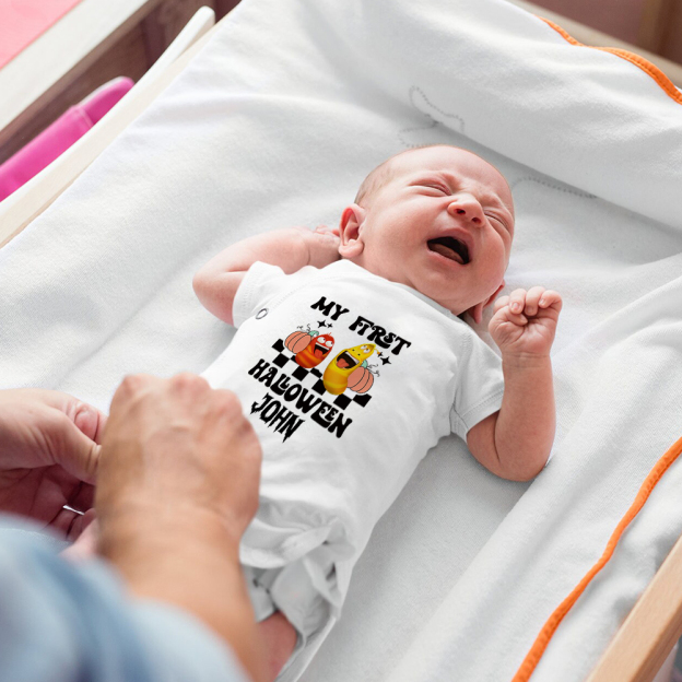 Personalized Larva's Halloween Funny Baby Romper | Larva02