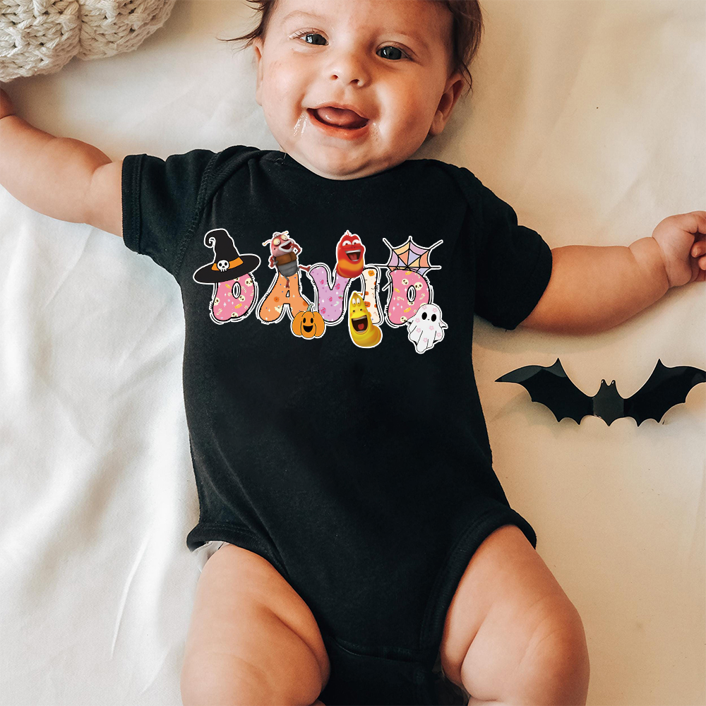 Personalized Larva's Halloween Funny Baby Romper | Larva15