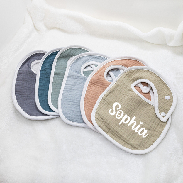 Personalized Embroidered Baby Cotton Bibs | CWBaby306