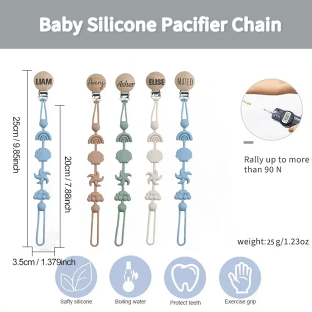 Personalized Baby Pacifier Silicone Chewable Clip | CWToy155