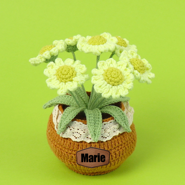 Personalized Crochet Flower in the Pot｜Gift For Mom  | CWMom17
