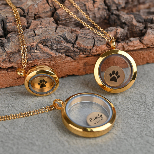 Personalized Pet Precious Memory Glass Locket Jewelry | BKPet364